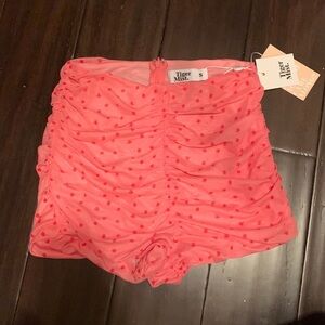 Tiger Mist pink ruched high waisted shorts super cute small brand new with tags